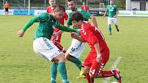 Fotbalisté Vyškova vyhráli na hřišti Bystrce (v zeleném) 2:0. 