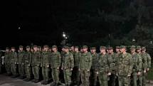 Výcvik armádních rekrutů ve Vyškově.
