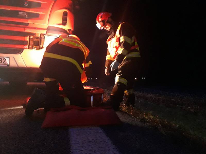 Zásah hasičů, zdravotníků i policistů si vyžádala nehoda mikrobusu k níž došlo v noci na neděli u Nesovic na Vyškovsku. Nehoda se stala  krátce po půl čtvrté ráno na 29,5. kilometru silnice I/50 kousek ve směru na Brno.