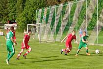 V krajském přeboru remizovali fotbalisté Tatranu Rousínov (zelení) s favorizovanou Líšní 0:0.