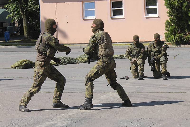 Vojáci připravili ukázky boje zblízka.