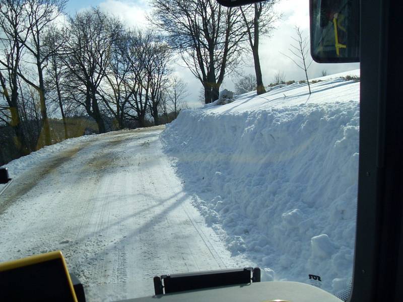 Na zpáteční cestě z Olešnice svítilo občas sluníčko.