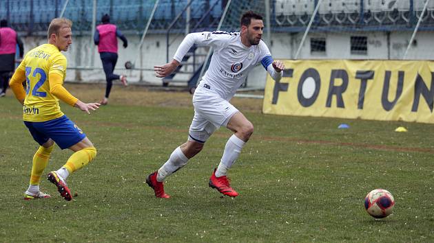 Fotbal kapitán MFK Vyškov Michal Klesa v zápase s Opavou.