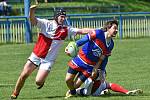 V posledním utkání základní části extraligy ragby porazil Jimi RC Vyškov Slavii Praha 37:7. 