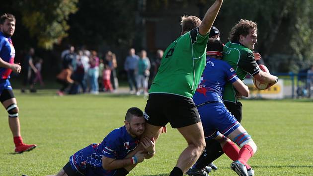 Snímek ze zápasu 3. kola Poháru ČSRU JIMI Vyškov - Dragon Brno (28:0).