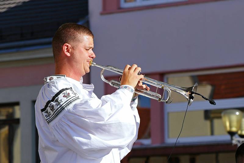 Koncerty pod širým nebem těší i letošní léto obyvatele Vyškova. Ve čtvrtek 29. července zazpívala Vlčnovjanka.