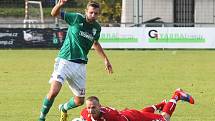 Fotbalisté Vyškova vyhráli na hřišti Bystrce (v zeleném) 2:0. 