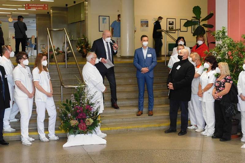 Slavnostní setkání při příležitosti sedmdesátin vyškovské nemocnice.