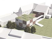 Vizualizace projektu přístavby a rekonstrukce mateřské školy Zvídálek. Návrh pochází z ateliéru architekta Marka Štěpána.