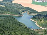 Letecký pohled na Opatovickou přehradu u Vyškova