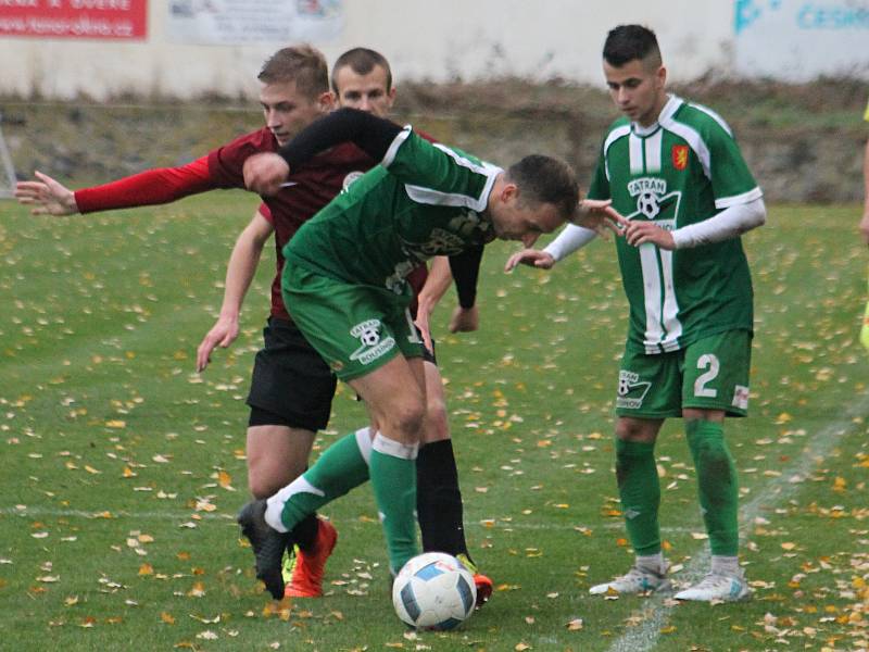 Fotbalisté Rousínova (v zeleném). Ilustrační foto.