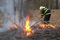 Požár lesa u Bučovic.