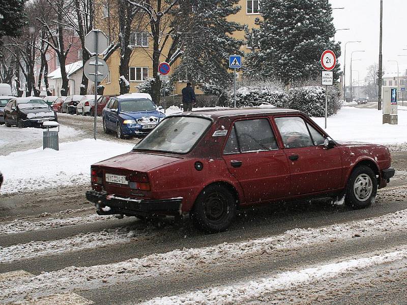 Přívaly sněhu ve Vyškově.