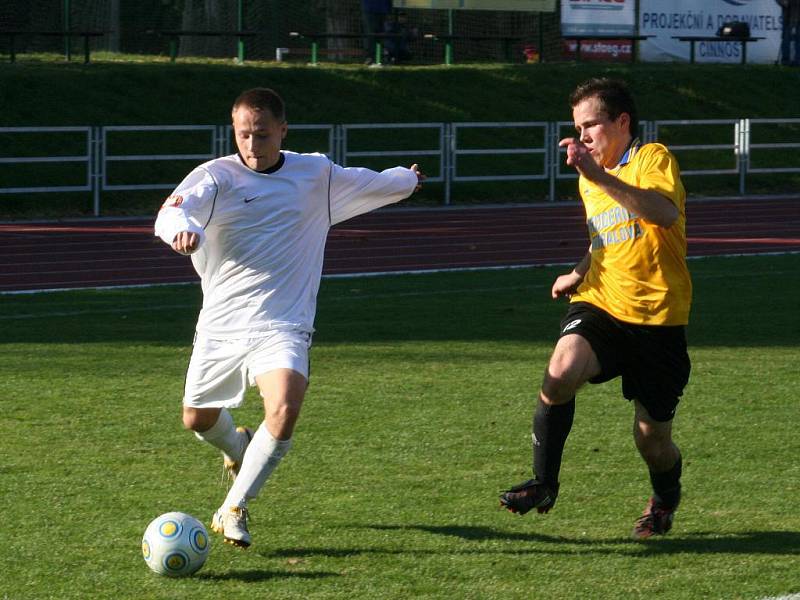 Atraktivní fotbal předvedli hráči Vyškovského Rostexu s Konicemi.