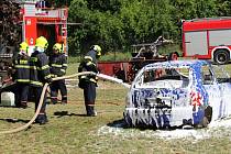 V Drysicích slavili výročí tamních dobrovolných hasičů. Ukázky předvedli i hasiči z Vyškova.