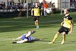 Fotbalisté Nových Sadů (ve žlutém) prohráli v poháru s Frýdkem-Místkem 0:1. 