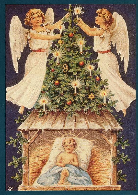 Snímky zobrazují oslavu vánočních svátku před mnoha lety.