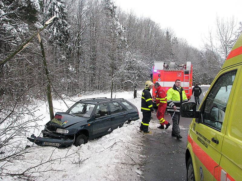 V neděli 17. ledna krátce před 14. hodinou odpoledne nezvládl řidič osobního automobilu levotočivou zatáčku na úseku silnice mezi Frýdkem-Místkem a Palkovicemi.