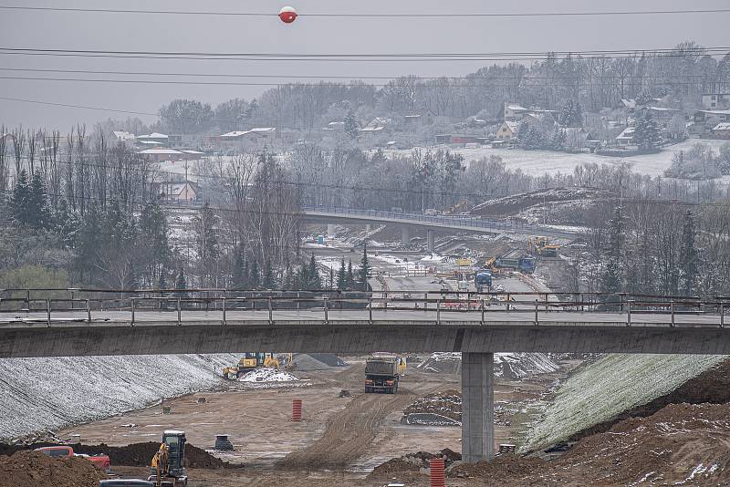 Ve Frýdku-Místku pokračovala 13. dubna 2021 výstavba obchvatu (I. etapa).