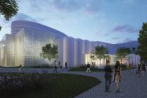 Přípravy stavby nového kulturního centra ve Frýdku-Místku, květen 2023.