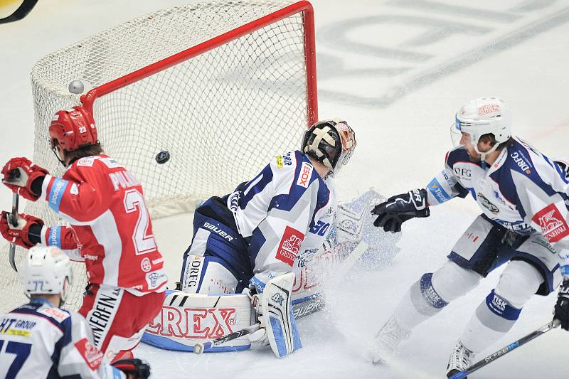 Utkání 40. kola hokejové extraligy: HC Oceláři Třinec vs. HC Kometa Brno.