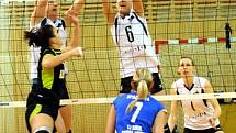 Úvodní utkání čtvrtfinále dopadlo lépe pro volejbalistky brněnského KP, které ve Frýdku-Místku vyhrály 3:1. 