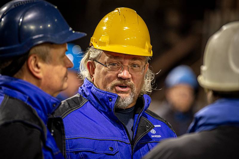 Třinecké železárny po 60denní odstávce znovu zafoukali vysokou pec číslo 6, 17. října 2021 v Třinci. Místopředseda dozorčí rady Ján Moder.