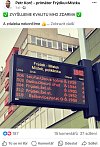 Posty primátora Korče na facebooku k instalaci světelných panelů na zastávkách ve Frýdku-Místku, 24. dubna 2024.