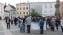 Demonstrace za nezávislou justici a proti vládě ve Frýdku-Místku, 28. května 2019.