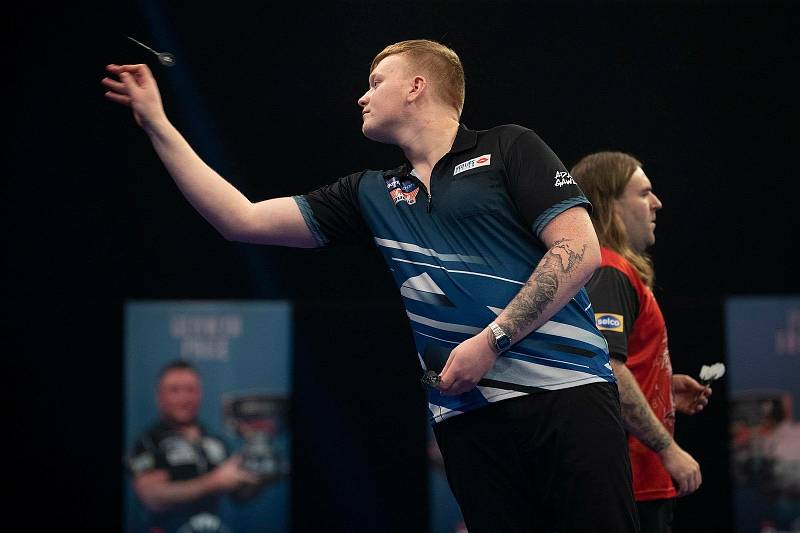 Adam Gawlas při účasti na šipkovém turnaji Grand Slam of Darts. Zdroj: soukromý archiv