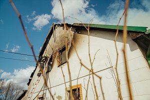 Likvidace požáru rodinného domu, Třanovice, Frýdeckomístecko, 4. března 2024.