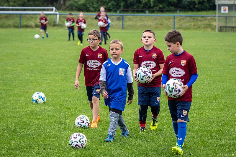 Předání nových míčů malým fotbalistům v Dobré, 8. června 2020 ve Frýdku-Místku.