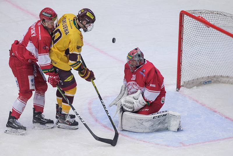 Utkání 54. kola Chance ligy mezi HC Dukla Jihlava a HC Frýdek-Místek.