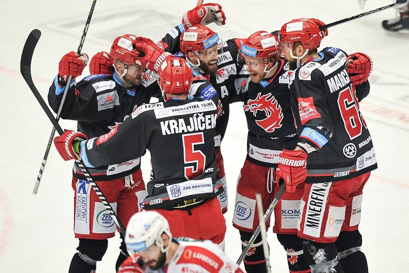 Čtvrtfinále play off hokejové extraligy - 4. zápas: HC Oceláři Třinec - HC Dynamo Pardubice, 21. března 2018.