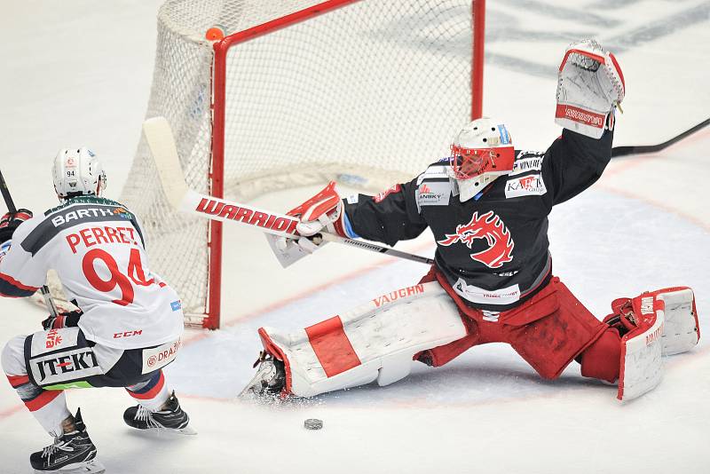 Čtvrtfinále play off hokejové extraligy - 5. zápas: HC Oceláři Třinec - HC Dynamo Pardubice, 21. března 2018 v Třinci.