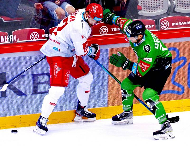 Zápas 26. kola hokejové extraligy Oceláři Třinec - Mladá Boleslav, který se hrál 4. prosince 2022 ve Werk Areně.