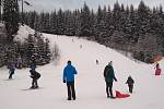 Lyžování ve ski areálu Bílá, vánoční svátky 2018.