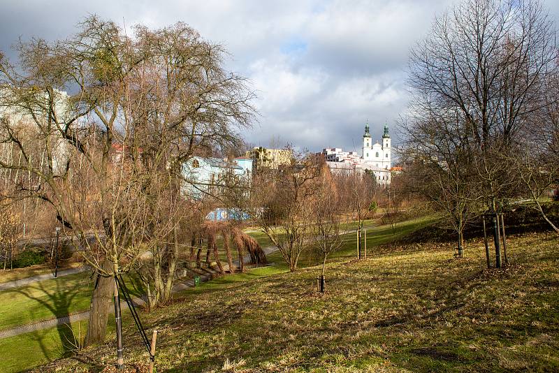 Zámecký park a jeho přilehlé okolí, 18. ledna 2022 ve Frýdku-Místku.