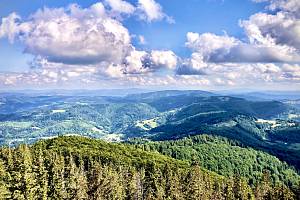 Velká Čantoryje, nejvyšší vrchol Slezských Beskyd, Nýdek, Třinec, Frýdek-Místek, červenec 2022.