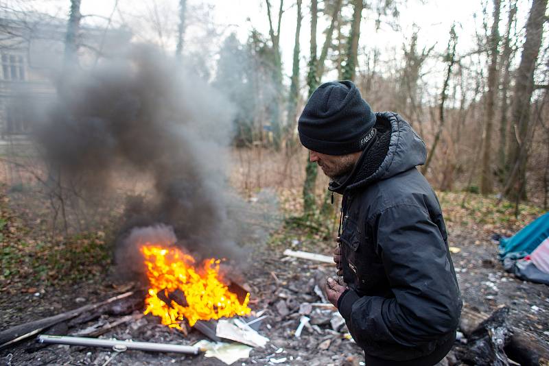 Zámecký park a jeho přilehlé okolí, 18. ledna 2022 ve Frýdku-Místku.