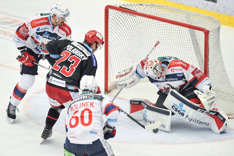 Čtvrtfinále play off hokejové extraligy - 5. zápas: HC Oceláři Třinec - HC Dynamo Pardubice, 21. března 2018 v Třinci.
