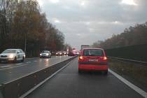 Nehoda na dálnici D56 z Frýdku-Místku do Ostravy.