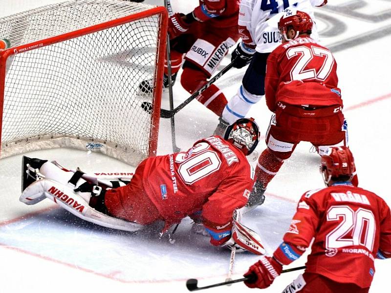 Hokejisté Třince v duelu 19. kola extraligy proti Plzni.