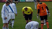 Fotbalisté 1. HFK Olomouc (v černém) remizovali na domácím hřišti s Frýdkem-Místkem 1:1.