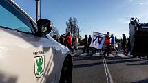 V Žabni se uskutečnila 19. listopadu 2020 protestní akce za zrušení dálničního poplatku na silnici D56 mezi Frýdkem-Místkem a Ostravou.