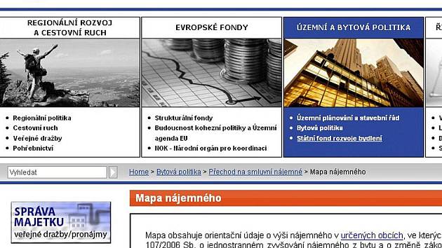 Internetové stránky ministerstva pro místní rozvoj.