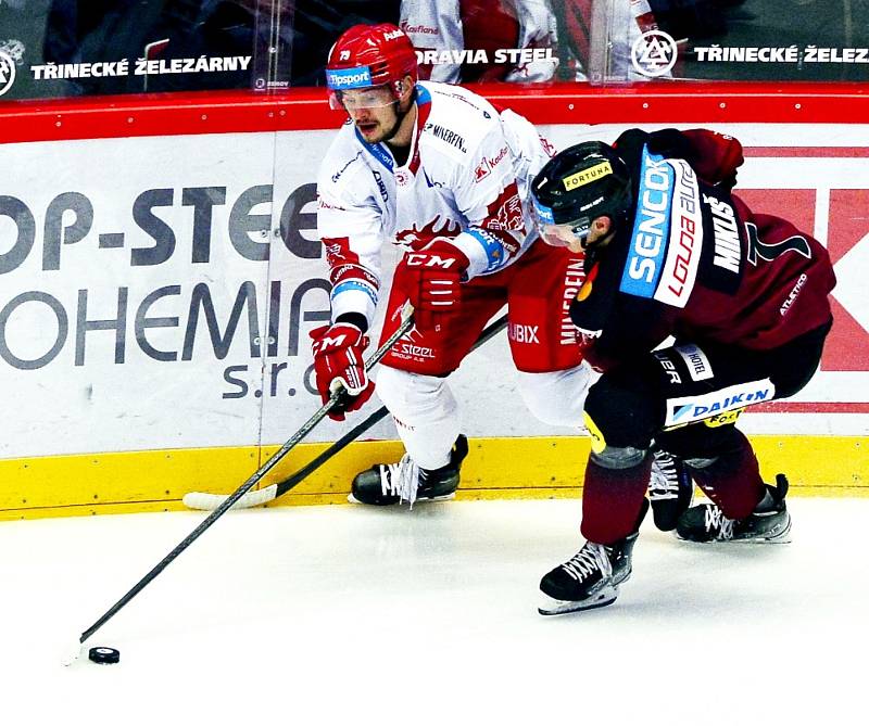 Zápas 37. kola hokejové extraligy Oceláři Třinec - Sparta Praha, který se hrál ve Werk Areně 16. listopadu 2022.