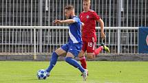 Třetiligoví fotbalisté MFK Frýdek-Místek (v modrém) porazili v úvodním kole rezervní celek prvoligové Sigmy Olomouc 3:1.