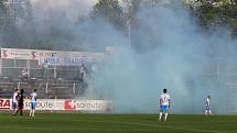 Fotbalisté Frýdku-Místku (v bílém) si v domácím prostředí vyšlápli na favorizovanou Příbram, kterou porazili 2:1.