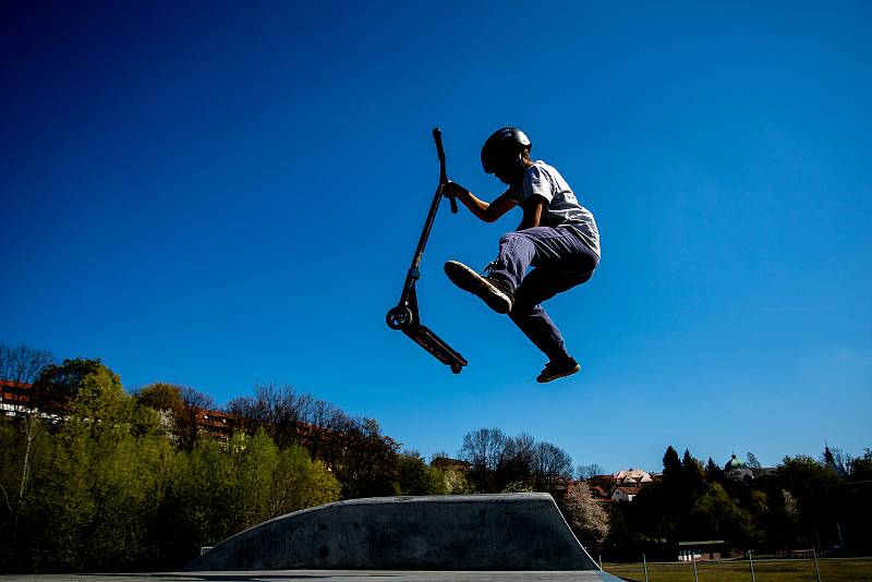 Skatepark ve Frýdku-Místku, 23. dubna 2020.